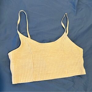 Aerie ribbed bralette in a cream beige color